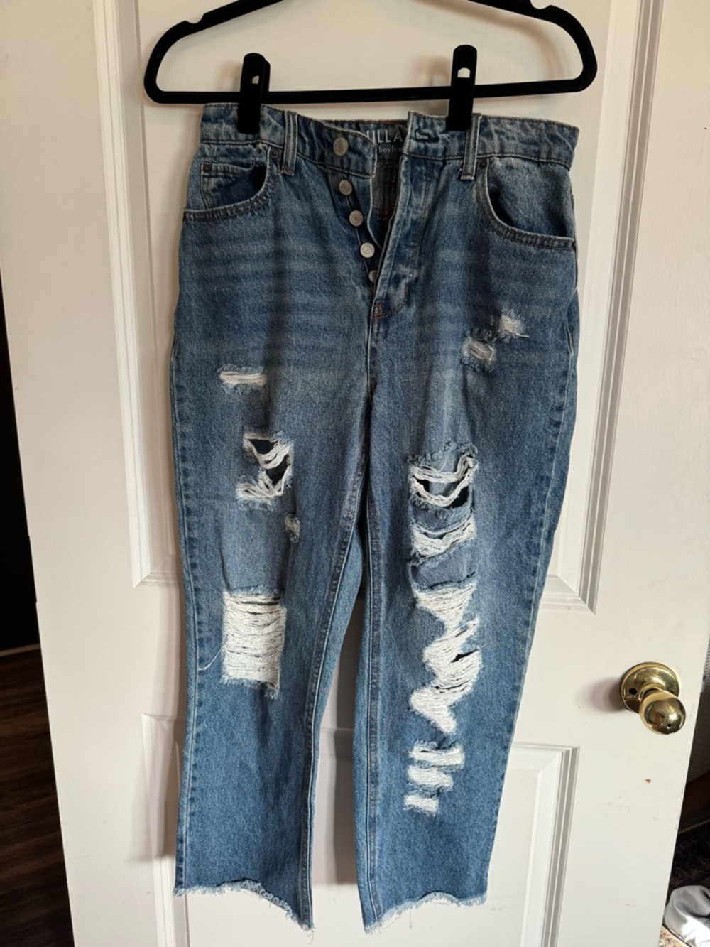 Vanilla Star Light Blue Distressed Boyfriend Jeans